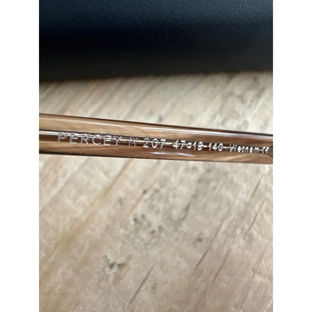 Warby Parker Percey Eyeglasses Striped Tea Round Frames 47-18-140 Set of 2 Case